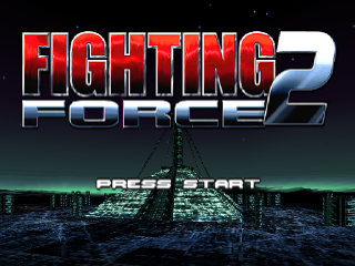 Fighting Force 2 title screen for Playstation